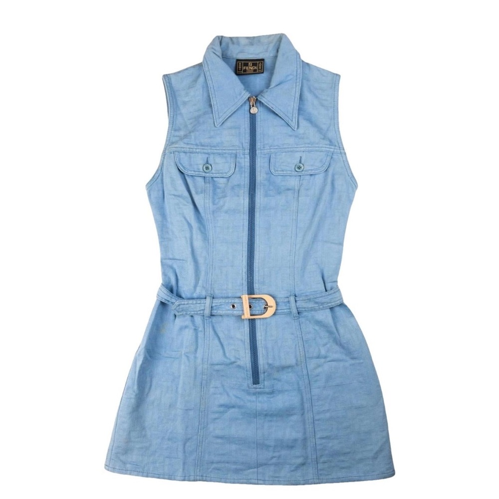 Fendi Light Blue Denim Mini Dress